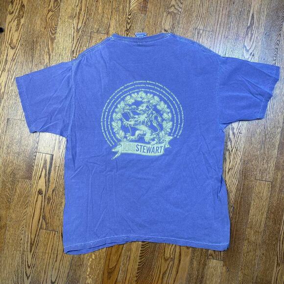 2000s Y2K Rod Stewart Purple Brown Screen Print on Front and Back Tour T shirt - Picture 8 of 8